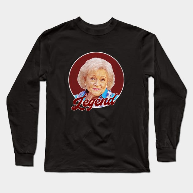 Betty White - Legend Long Sleeve T-Shirt by karutees